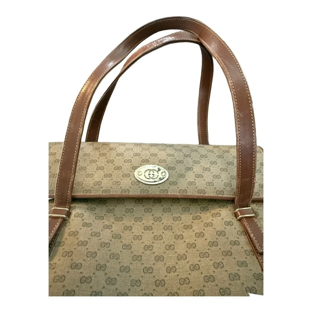 Gucci Micro GG Monogram Top Handle Bag Vintage Brown - Picture 2 of 11